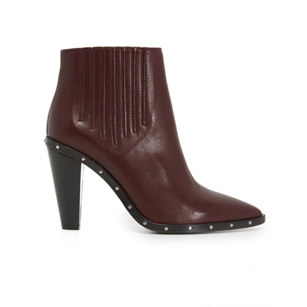 IRO Burgundy Ankle Boots with Black Heel